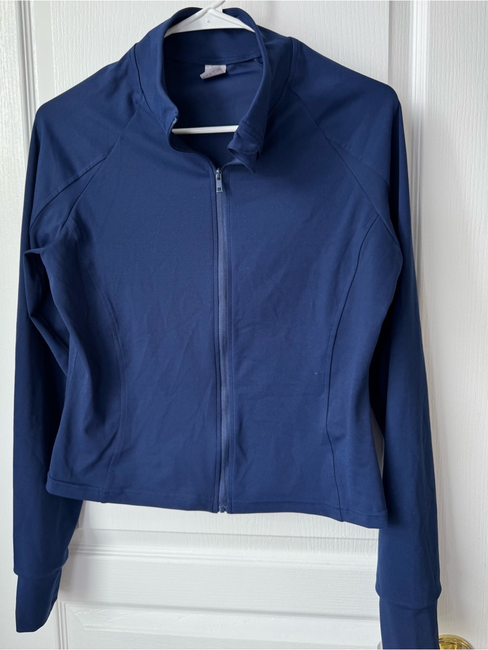 Navy Zip-Front Women's Blazer Jacket